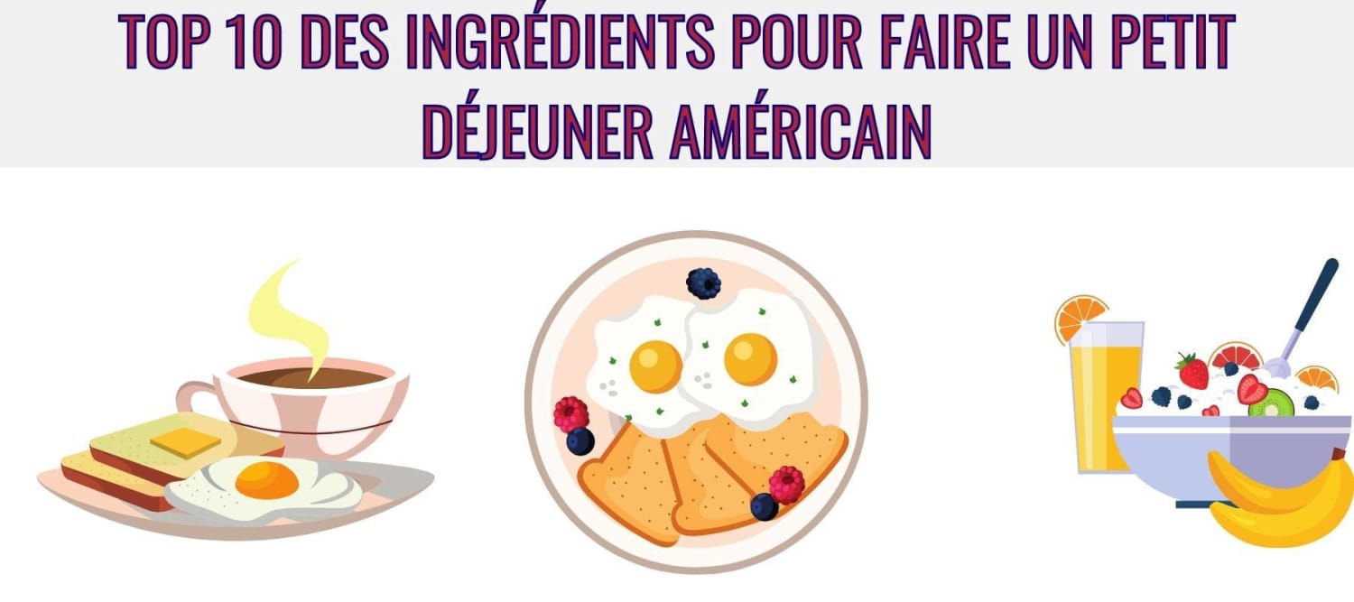 Ingredienser til en amerikansk morgenmad
