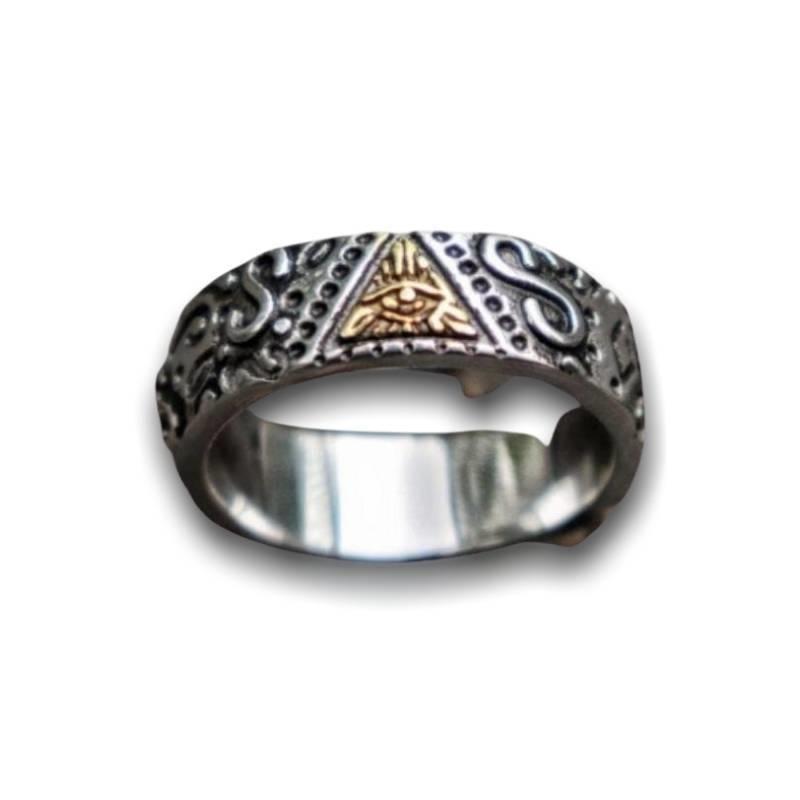 Bague Vintage Maçonnique Discrète - Main Image