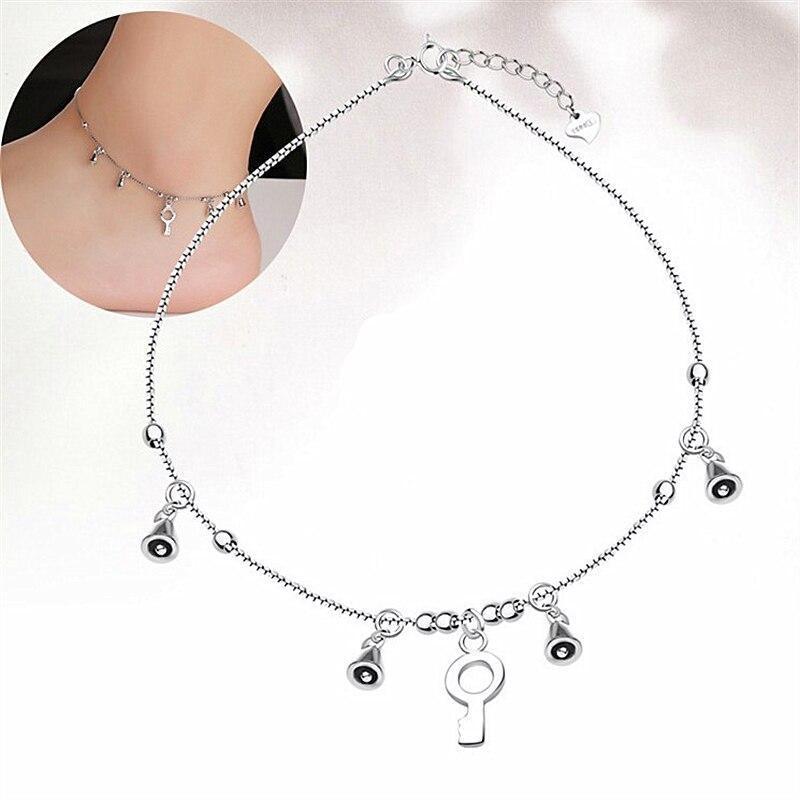 Pulsera de tobillo india vintage de plata