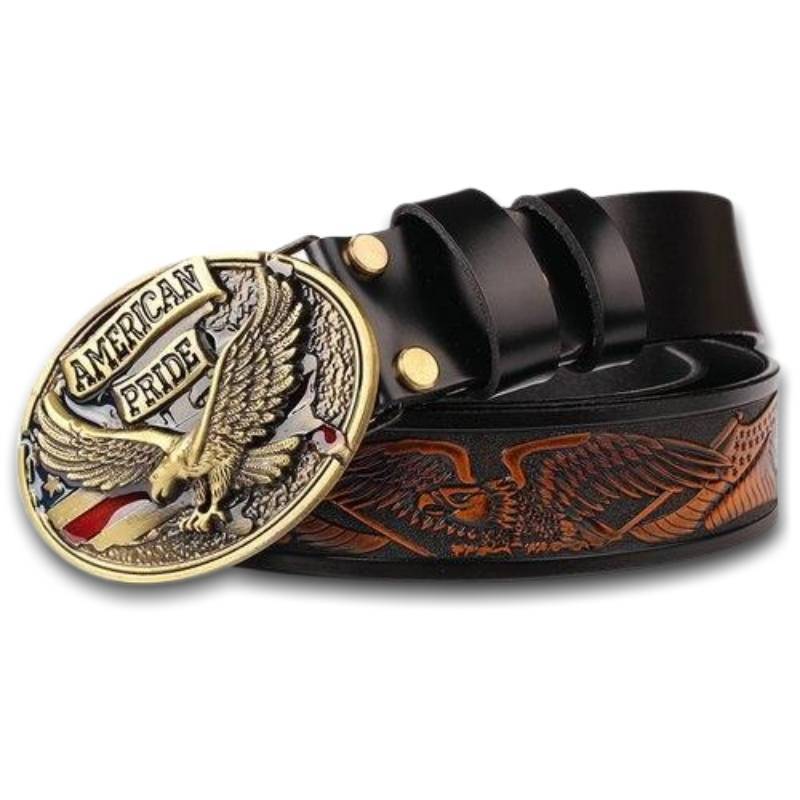 Cintura in pelle vintage da uomo