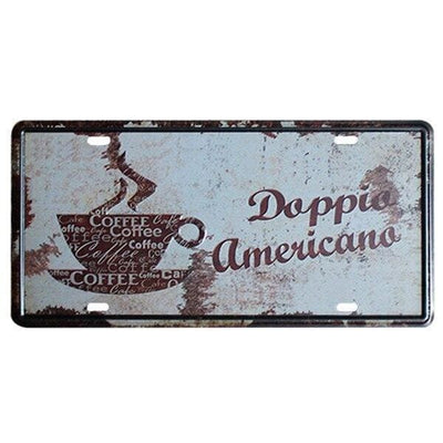 Plaque Vintage Metal Coffee