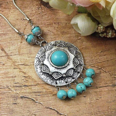 Collier Vintage  Indien Turquoise