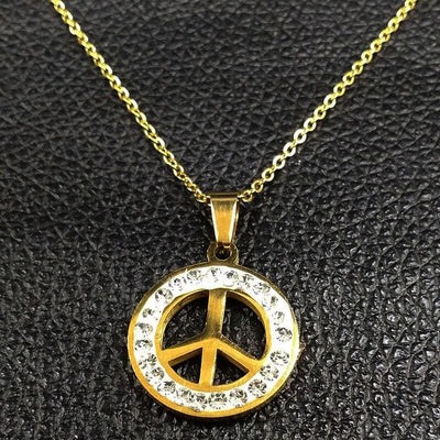 Collier Vintage  Peace And Love OR