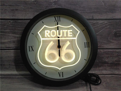 Horloge Vintage Néon Route 66