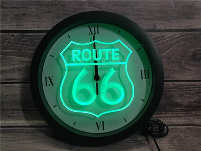 Horloge Vintage Néon Route 66