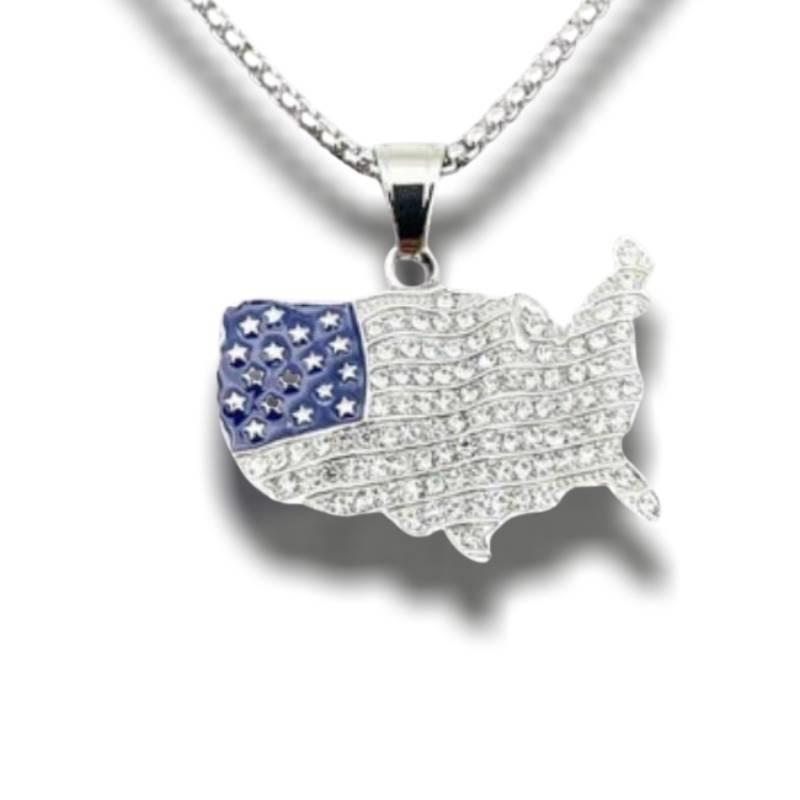 Colgante vintage con mapa de EE. UU.