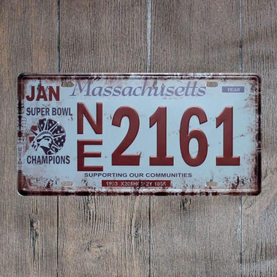Plaque Vintage Massachusetts