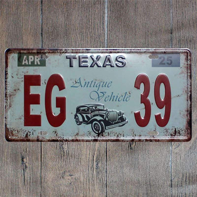 Plaque Vintage Texas