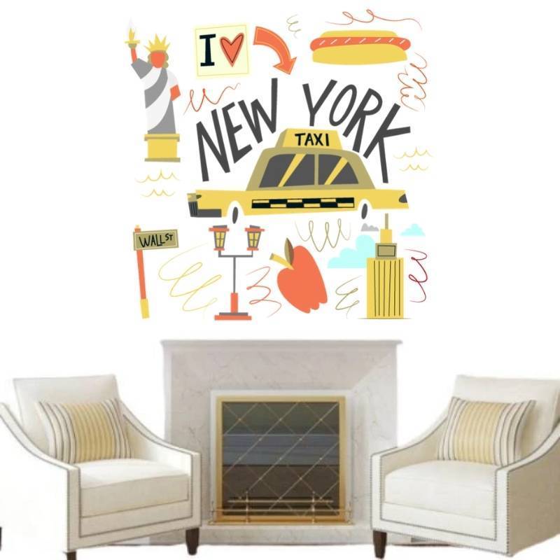 Autocolante de taxi New York de epocă