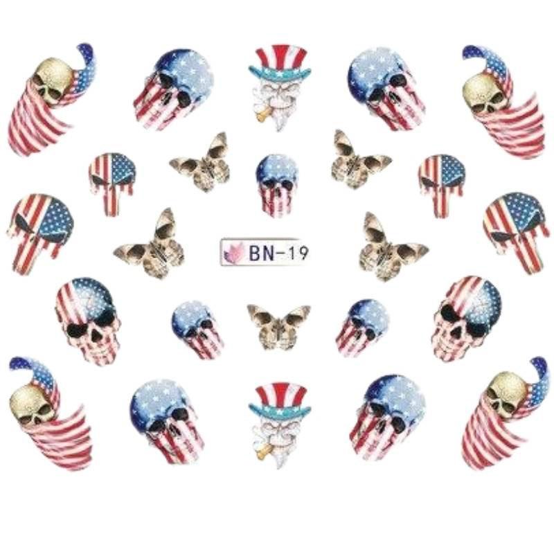 Autocolante de unghii cu steag american de epocă