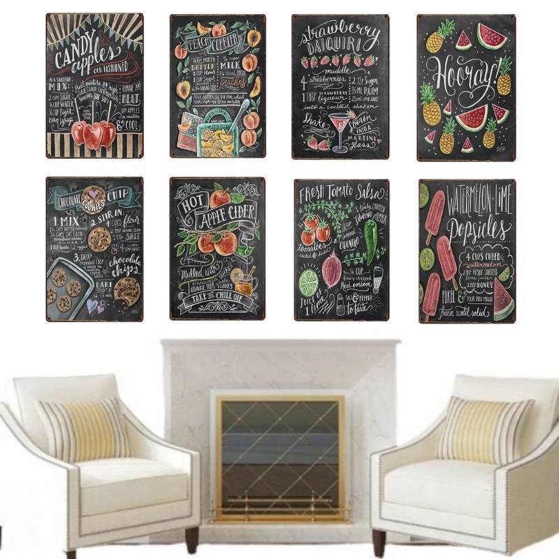 Vintage køkkenmaleri i skifer