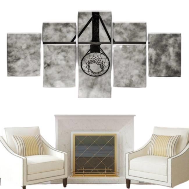 Pictură de baschet alb-negru de epocă