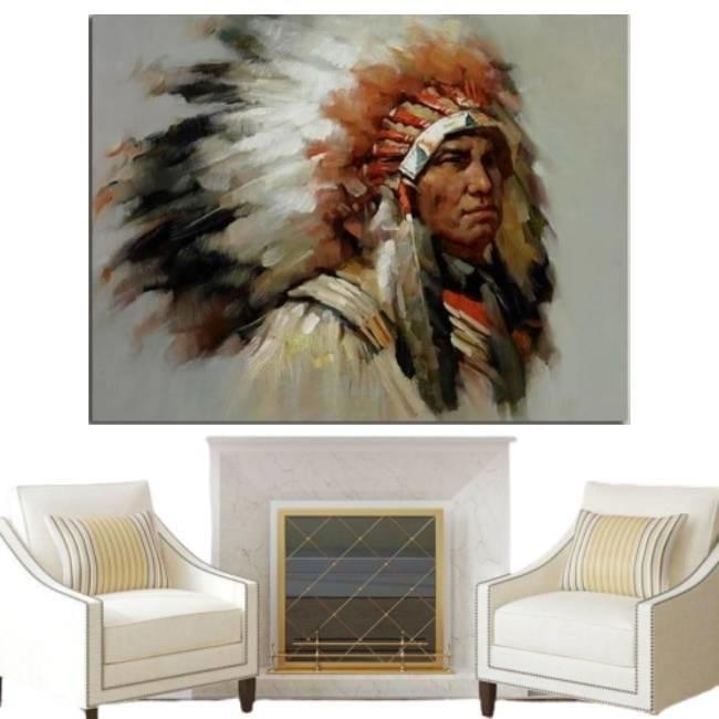 Pictură de șef indian de epocă