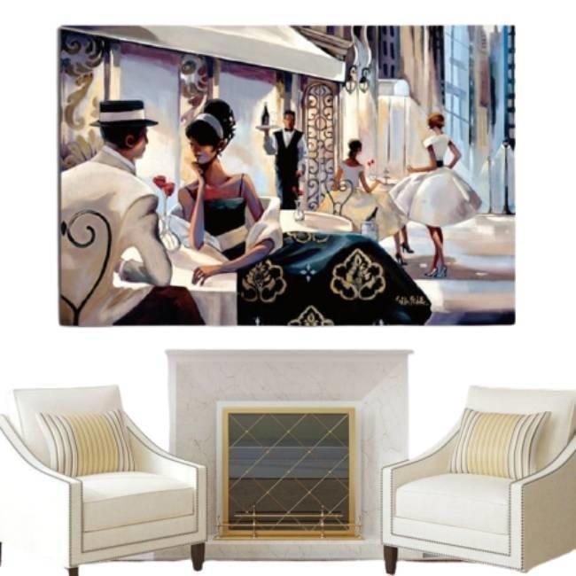 Dipinto vintage di coppia americana