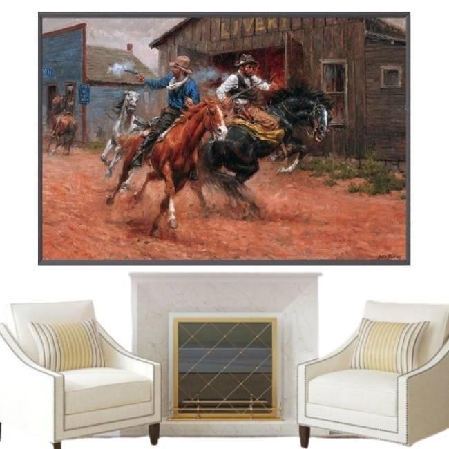 Pictură Western Cowboy de epocă