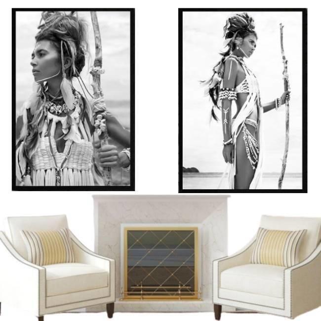 Pictură de epocă Native American Woman