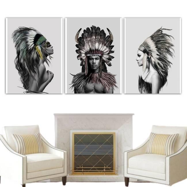 Pictură indiană de epocă alb-negru