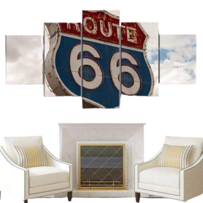 Pictură de epocă pe metal Route 66