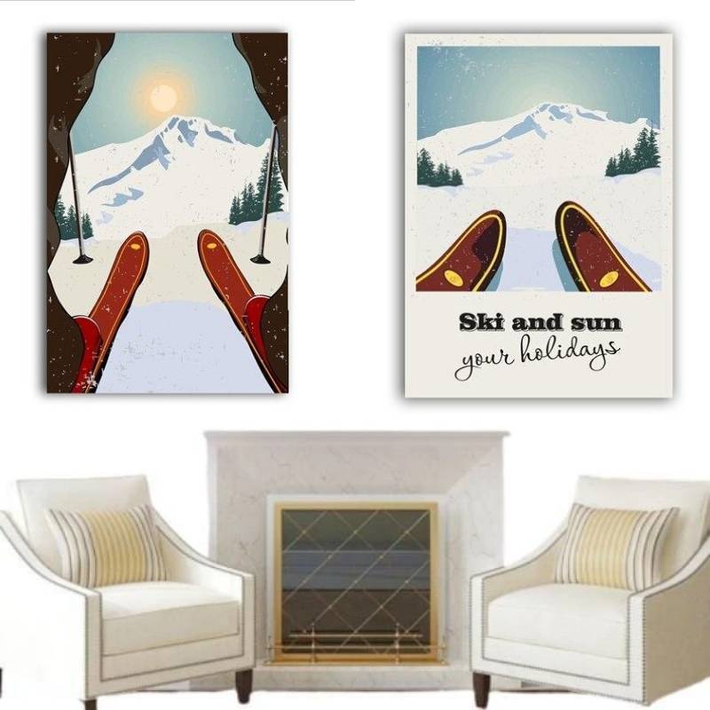 Pictură de munte de epocă