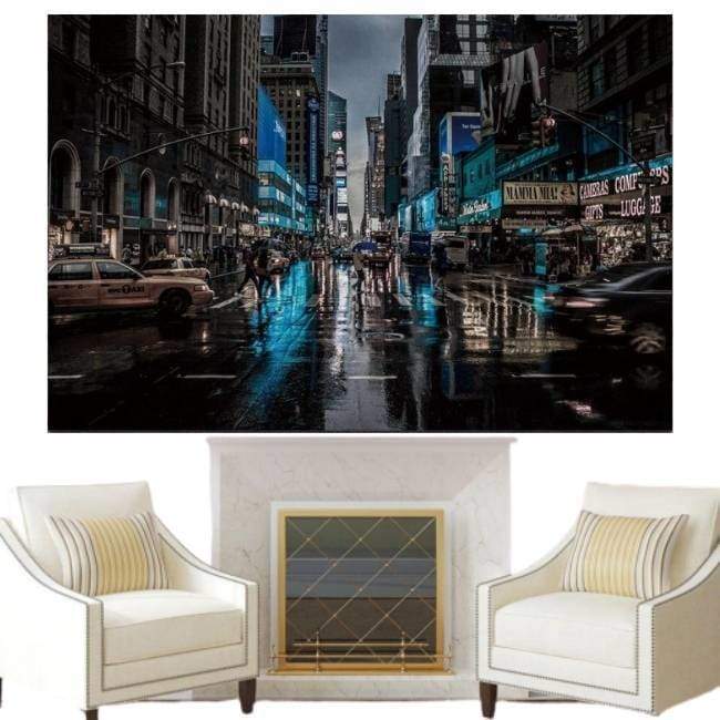 Pictură de epocă New York în ploaie