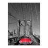 Tableau Vintage New York Pont De Brooklyn rouge