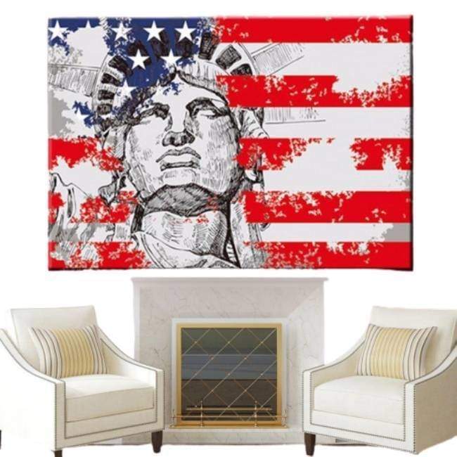 Pictură de epocă cu Statuia Libertății