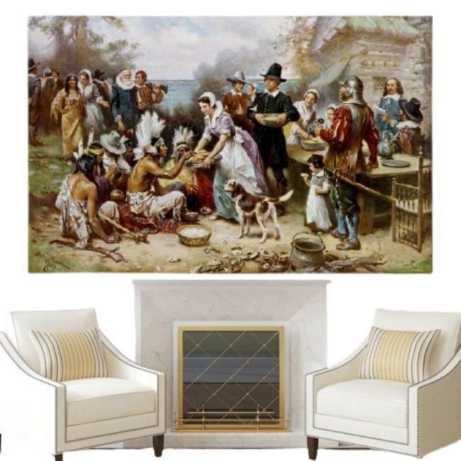 Pictură de epocă de Ziua Recunoștinței