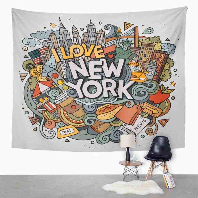 Vintage New York-i stílusú gobelin